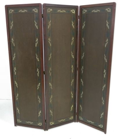 :Arts & Crafts 3-Section Leather Screen (1 of 3)