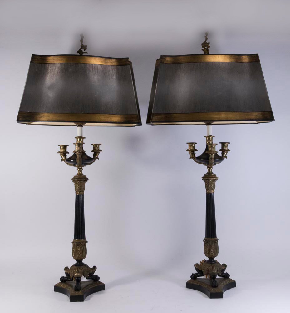 Pair Brass & Metal 4-Light Candelabra (1 of 6)