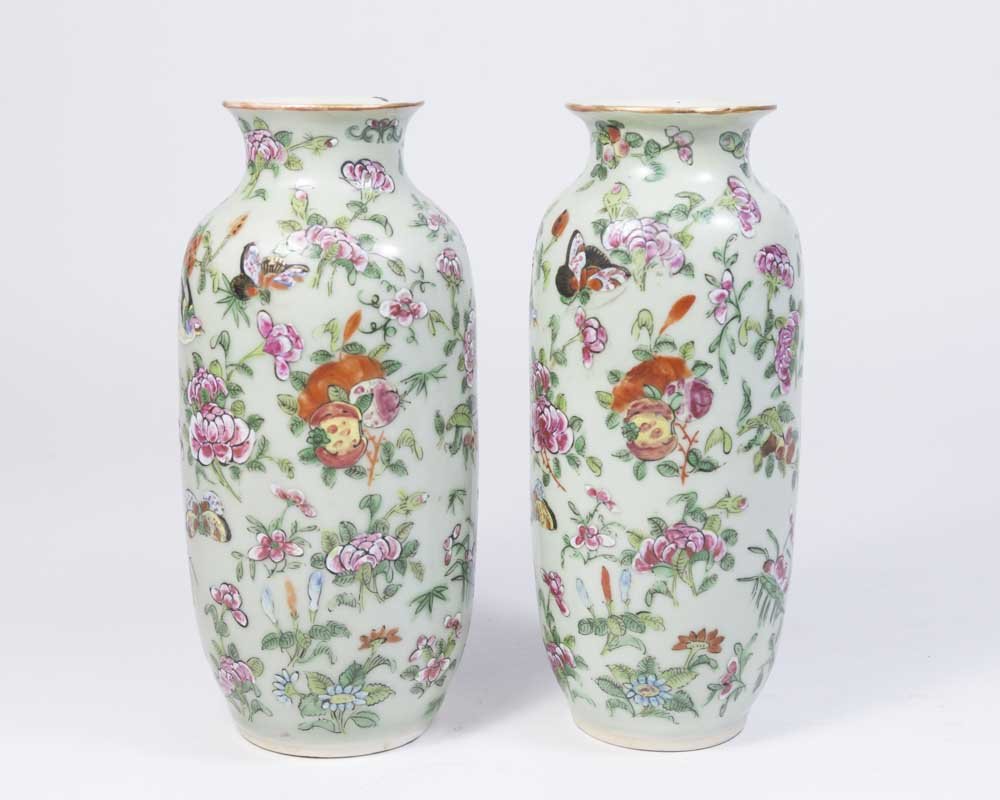 Pair Early Chinese Celadon Porcelain Vases (1 of 4)