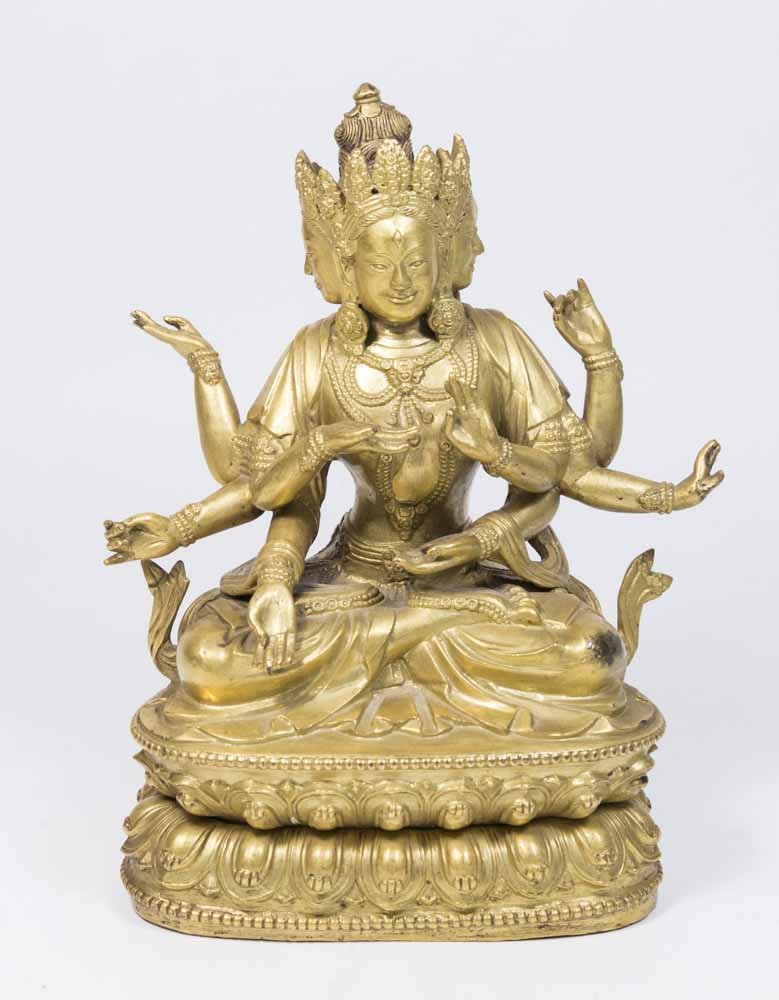 Gilt Bronze Tibetan Multi-Armed Deity (1 of 5)