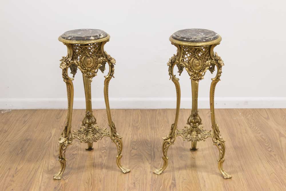 Pair Louis XV Style Gilt Brass Pedestals (1 of 6)