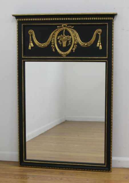 Green & Gold Painted Trumeau Mirror (1 of 2)