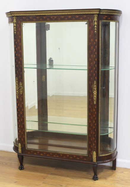American Victorian Inlaid Mahogany Vitrine (1 of 8)