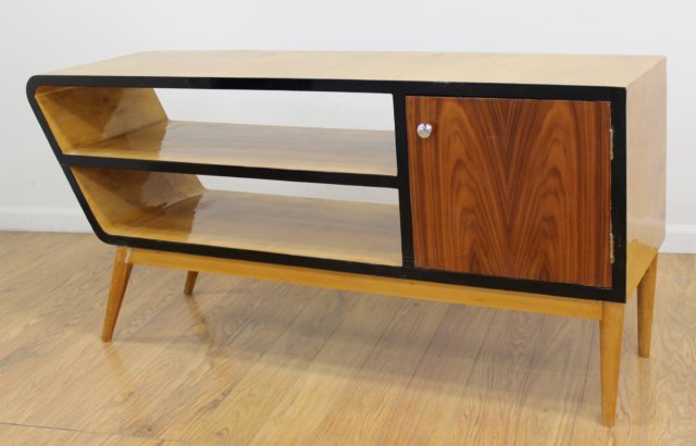 Mid Century Modern Cabinet: Approx. 26 1/4" H x 55 1/4" W x 16" D.