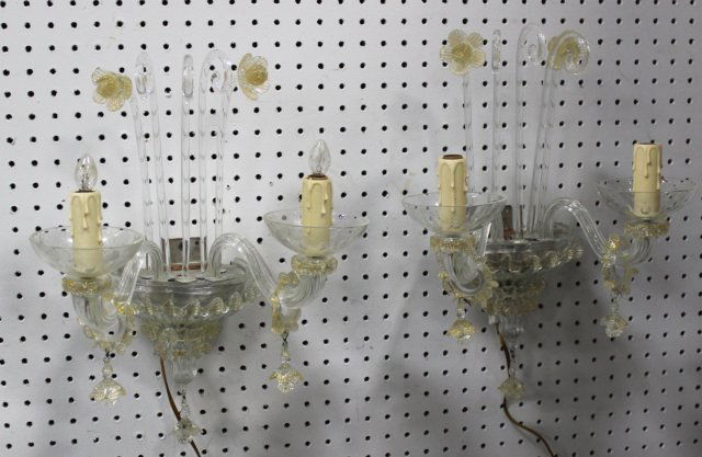:Pair of Venetian Glass 2-Arm Sconces (1 of 3)