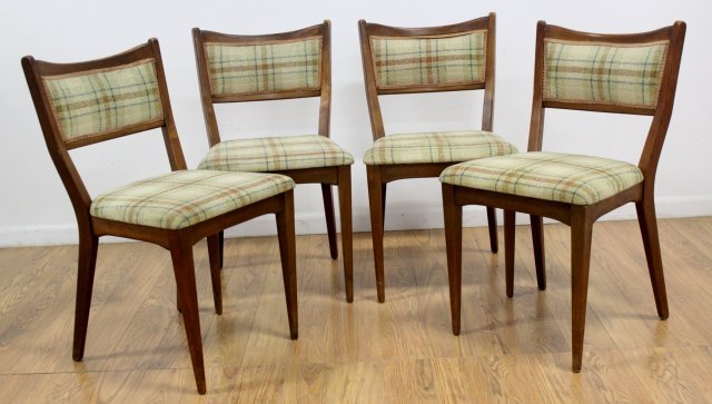 :Set 4 American Mid Century Walnut Dining Chairs (1 of 2)