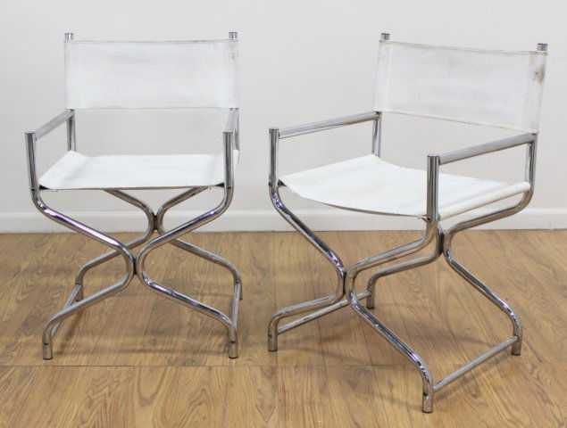 Pair 70s Chrome X-Form Chairs (1 of 3)