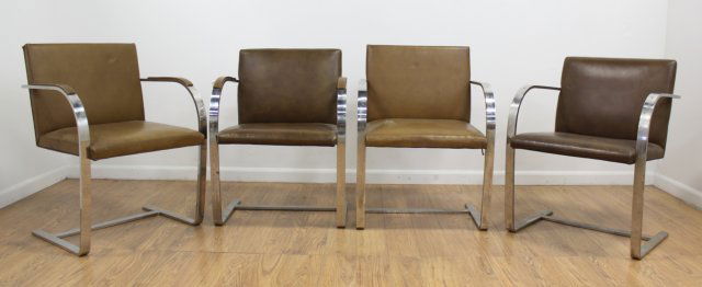 Set 4 Knoll Chrome Armchairs (1 of 4)