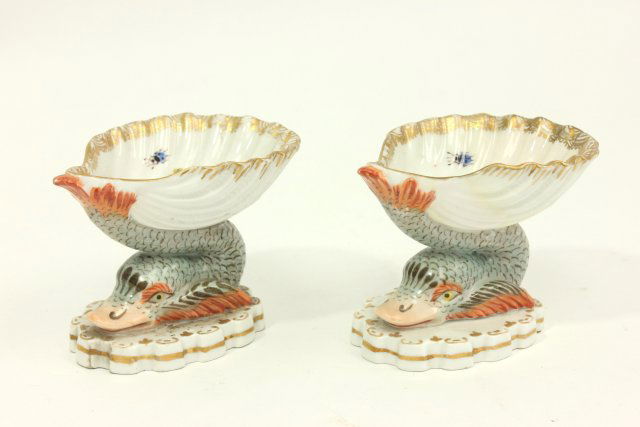Pair 19th Cent. Old Berlin Porcelain Salt Cellars (1 of 4)