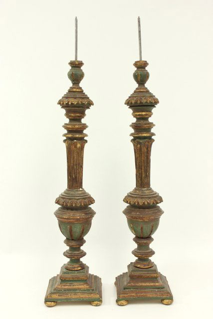 Pair 19th Century Giltwood Pricket Sticks (1 of 4)