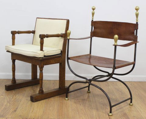 Spanish Baroque Style Chair & Oak Armchair (1 of 3)