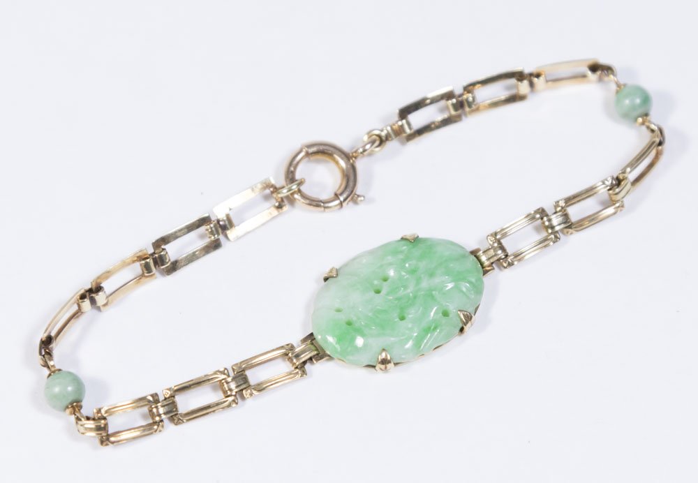 14K Gold & Jade Bracelet (1 of 2)