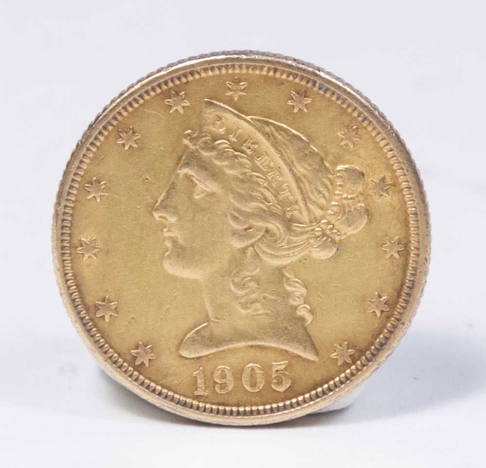 1905 $5 Liberty Head Half Eagle Gold Coin (1 of 2)