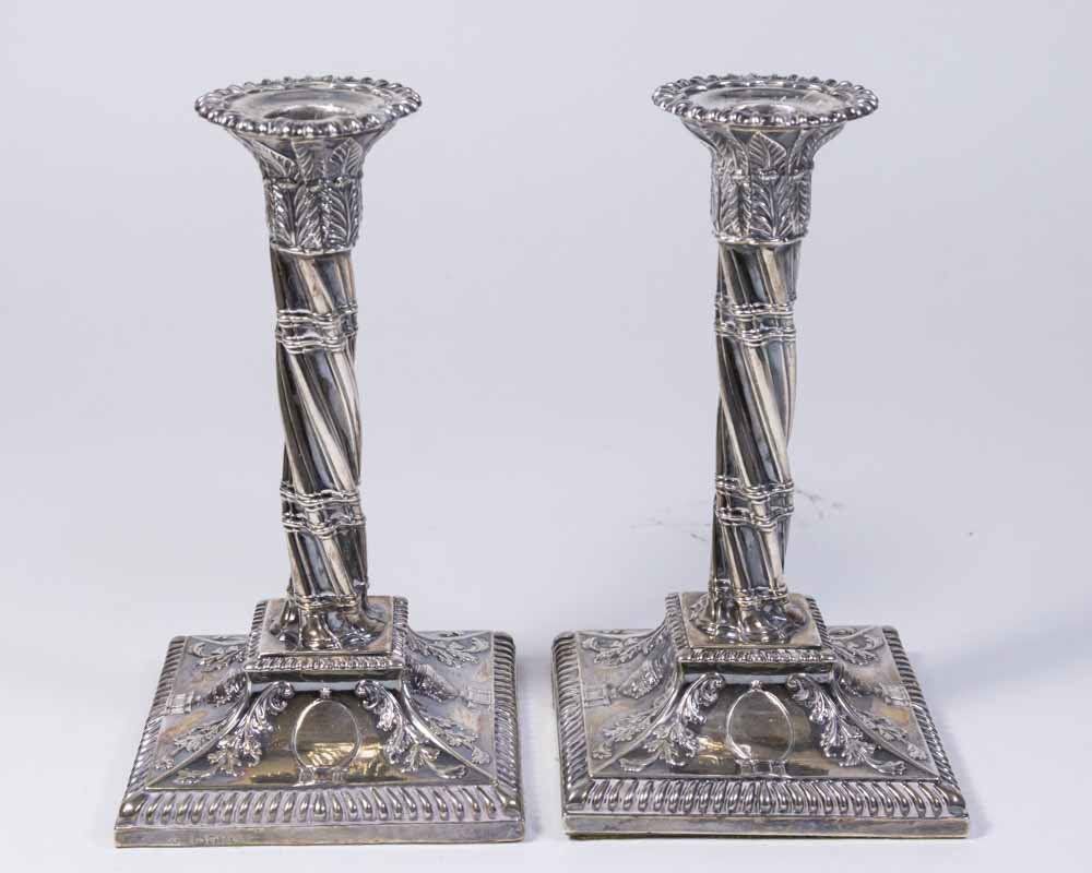 Pr Victorian English Sterling Silver Candlesticks (1 of 4)