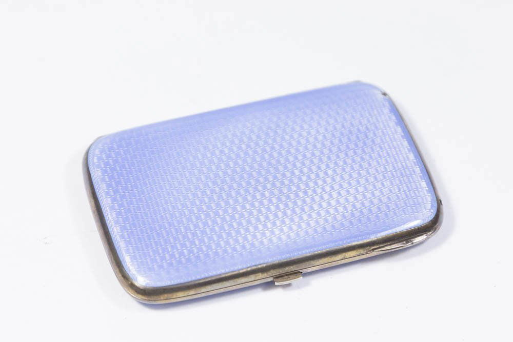 Silver & Blue Enameled Case in Fitted Box (1 of 5)
