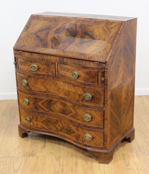 George III Style Rosewood Slant Front Bureau (1 of 4)
