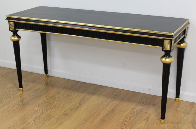 :Swedish Style Black & Gold Painted Console Table (1 of 3)