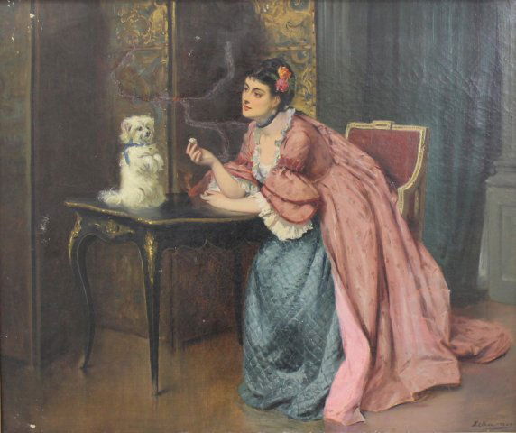 E.C. Barnes, Woman with Terrier (1 of 5)