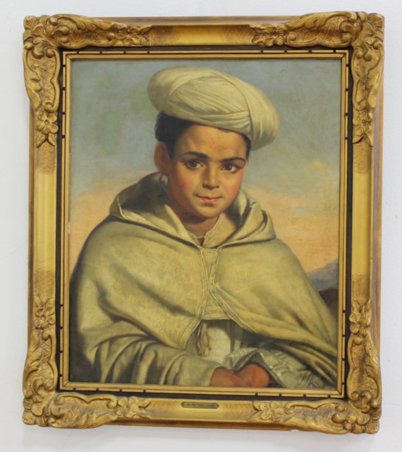 Gilt Framed Painting, Boy with Turban (1 of 5)