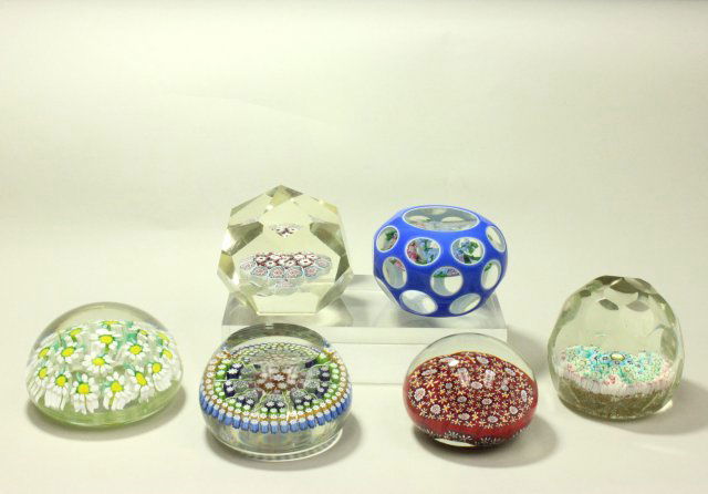 6 Millefiori Paperweights (1 of 10)
