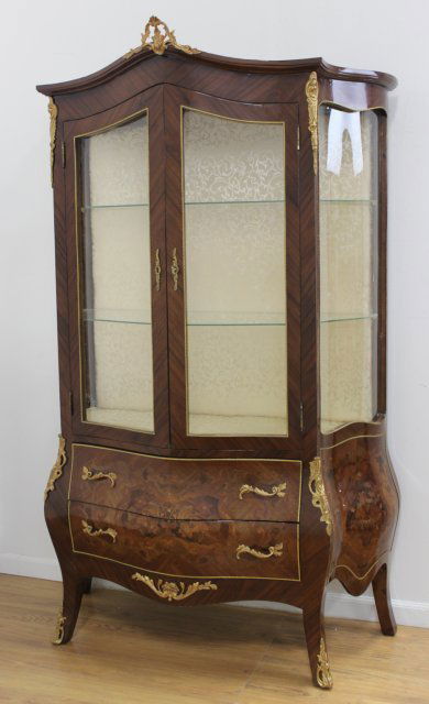 French Style Bronze Mounted 2-Door China Cabinet (1 of 3)