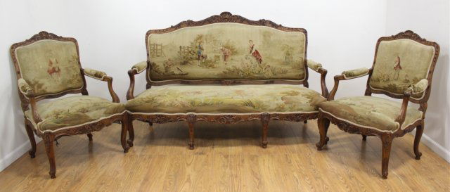 3-Piece Aubusson & Giltwood Set (1 of 5)