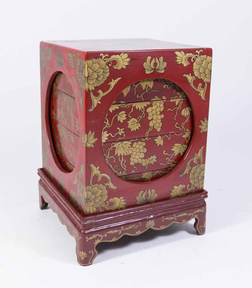 Chinese Red Lacquer Storage Rack (1 of 4)