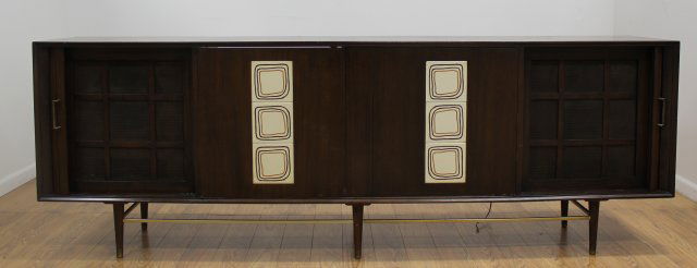 Modern American Walnut Brass Sideboard (1 of 4)