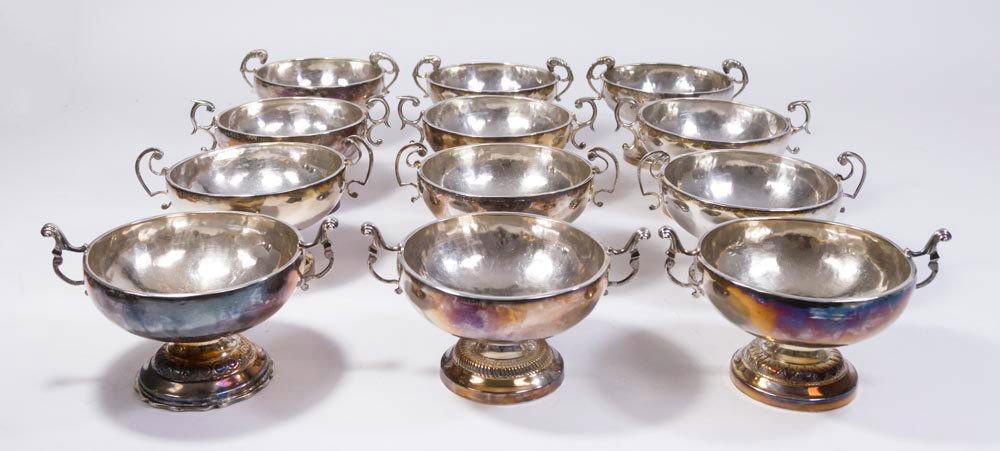 Matched Set 12 Continental Sterling Silver Bowls (1 of 10)