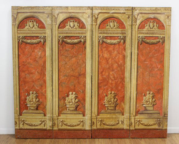 Continental Neoclassic Style 4-Panel Screen (1 of 4)