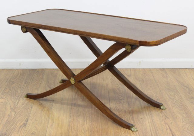 Regency Style Brass Mounted Mahogany Coffee Table (1 of 3)