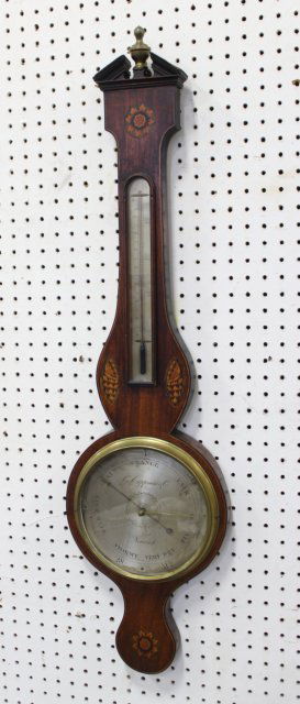 George III Inlaid Mahogany Barometer (1 of 3)