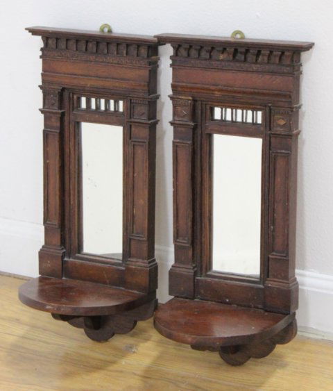 Pair Continental Neoclassic Style Walnut Mirrors (1 of 2)