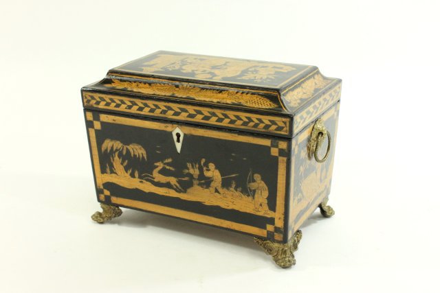 Regency Penwork Teapoy (1 of 9)