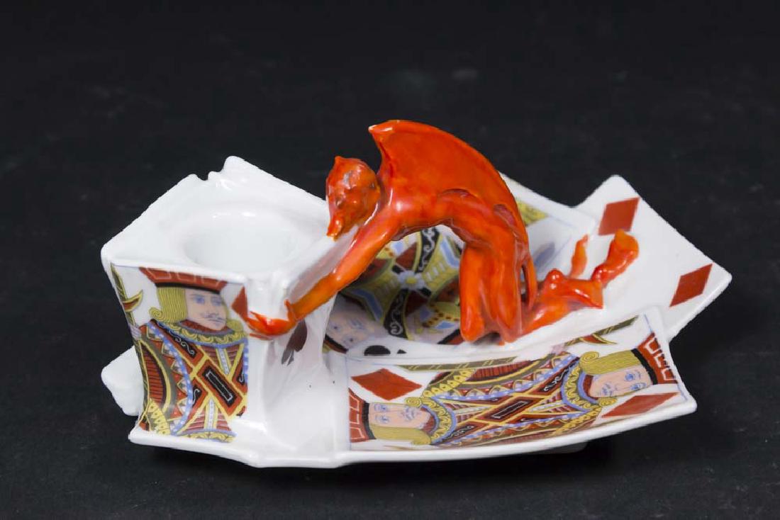 Royal Bayreuth Devil & Cards Candle Holder (1 of 4)