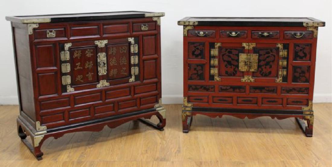 2 Chinese Cabinets with Drawers & Doors (1 of 6)