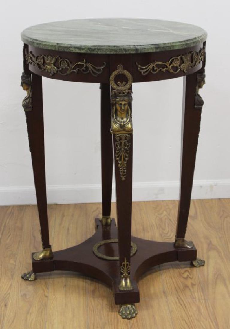 Bronze Mounted Marble Top Figural Mahogany Table (1 of 4)