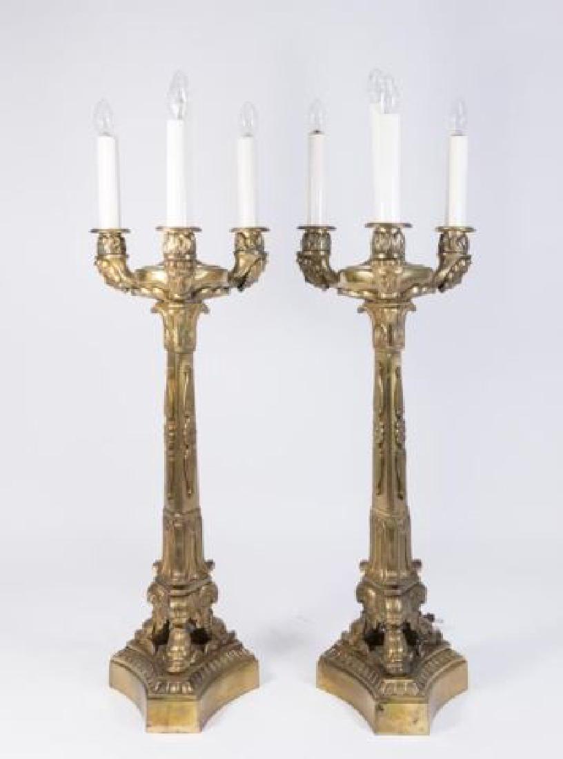 :Pair Empire Style Gilt Bronze Candelabra (1 of 4)