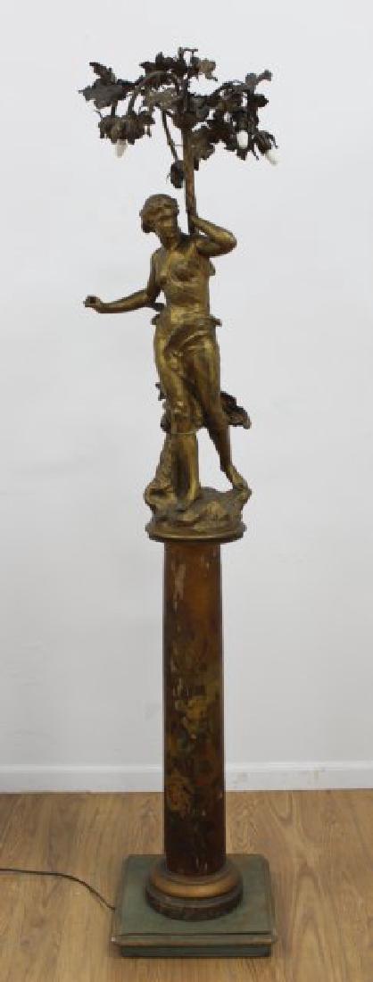 White Metal Figure on Wood Pedestal (1 of 4)