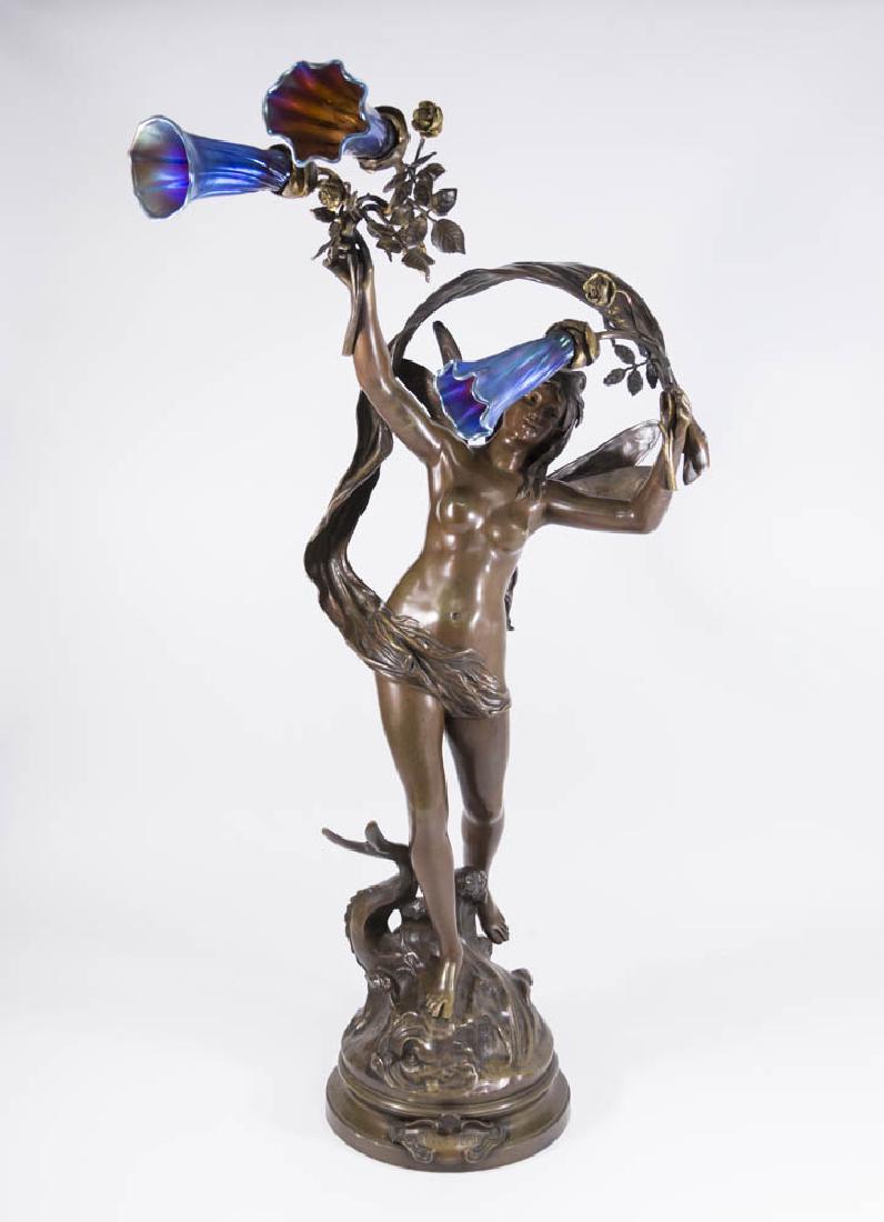 Auguste Moreau, "Fleur de Mer" Bronze Lamp (1 of 10)