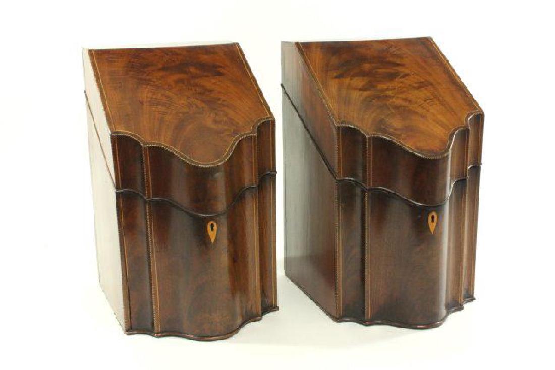 :Pair Federal Inlaid Mahogany Knife Boxes (1 of 3)