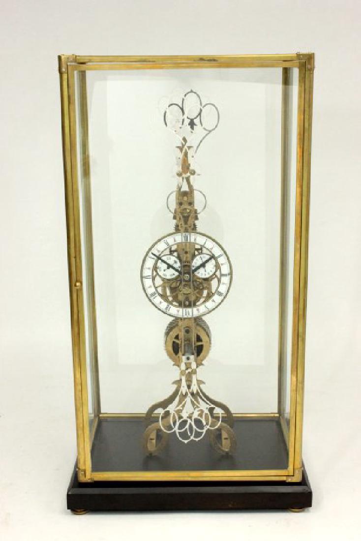 English Incised Brass & Steel Skeleton Clock (1 of 7)