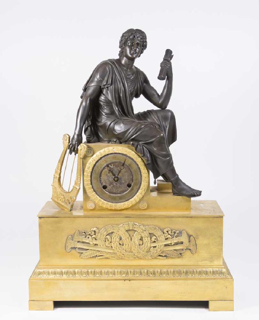 Empire Style Mid-19th Century Bronze Figural Clock (1 of 7)