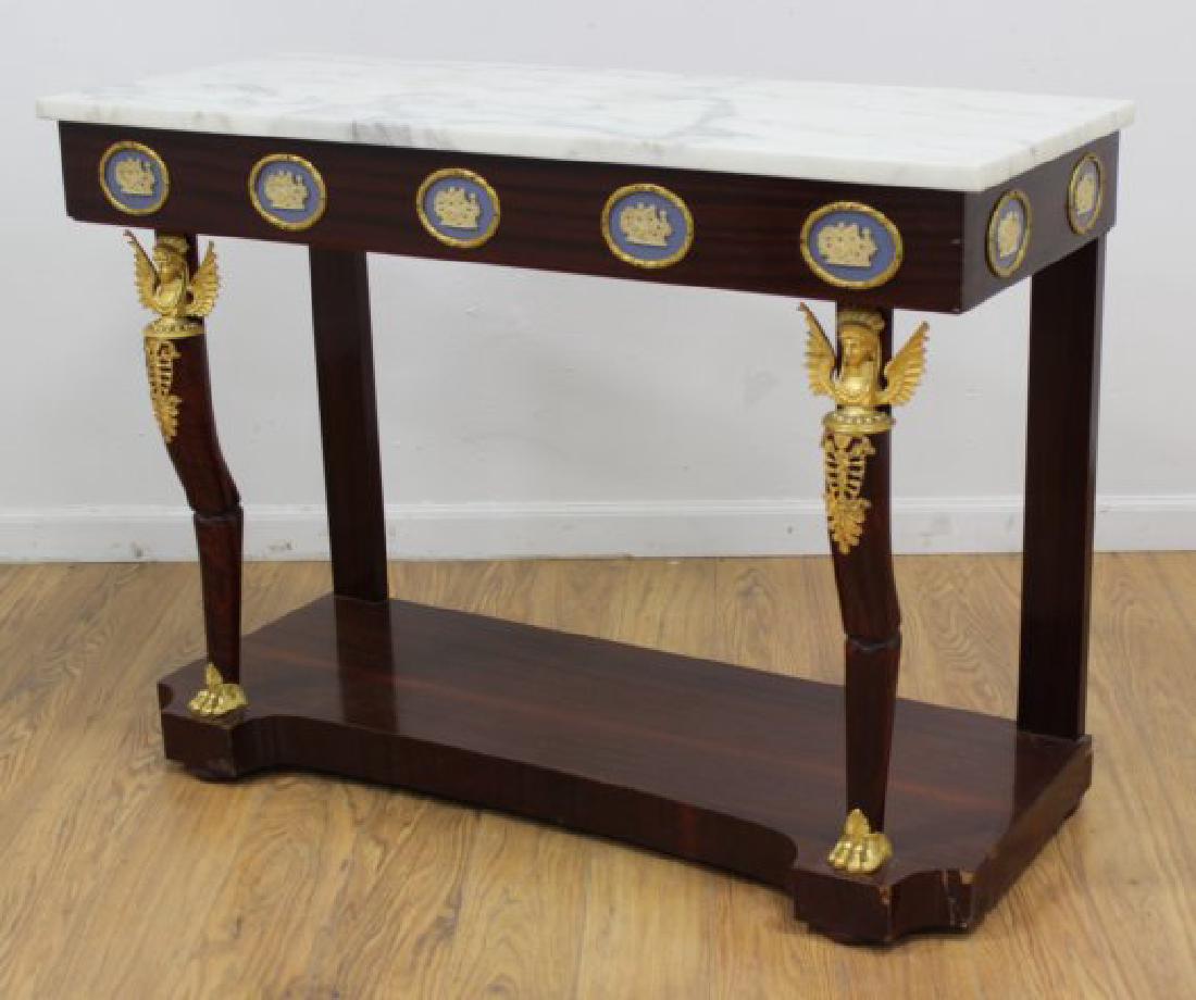 Neoclassic Style Mahogany Marble Top Console (1 of 3)