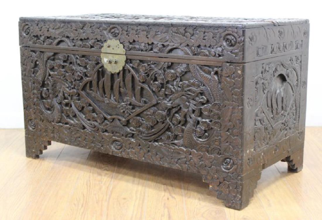 Chinese Heavily Carved Trunk (1 of 8)