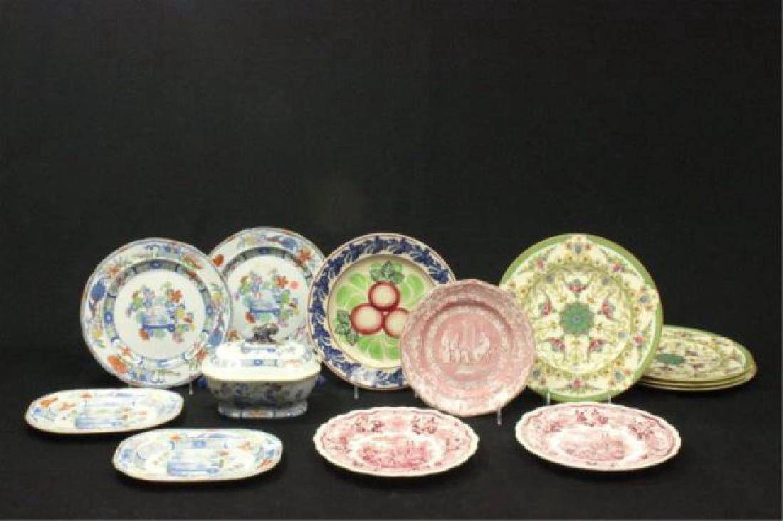 :Lot of Plates & Tureen: Including 3 Royal Worcester plates and 9 bone china plates and tureen. Largest approx. 10 3/4" diameter. (5252)