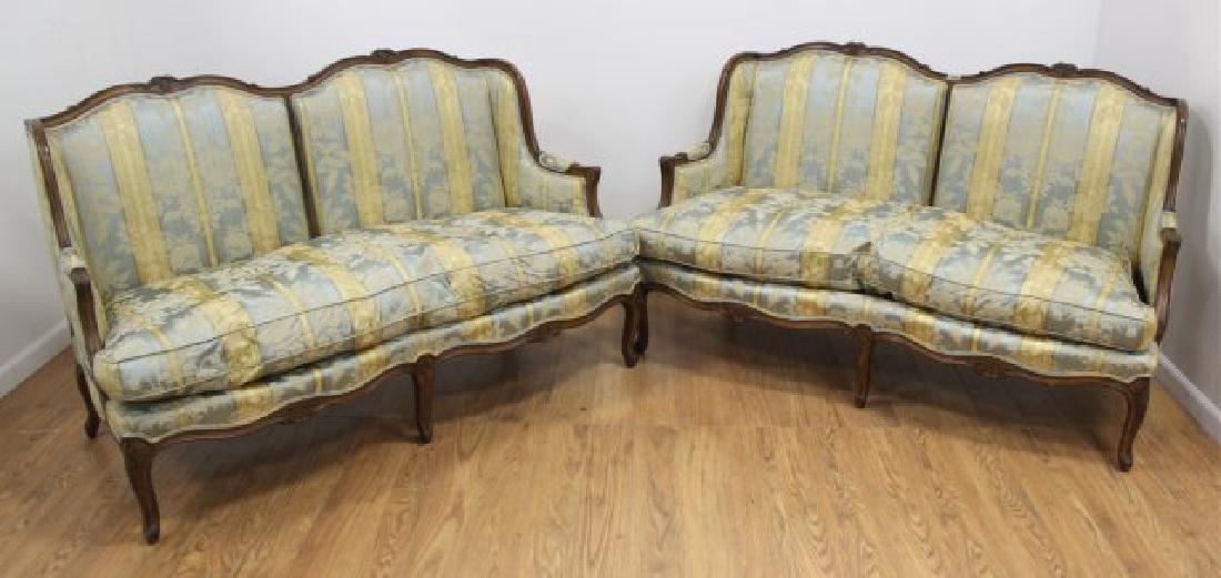 Pair Country French Loveseats (1 of 4)