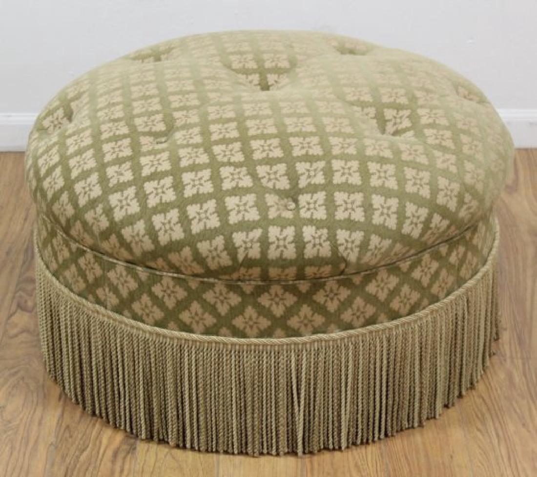 Button Tufted Round Pouf Ottoman (1 of 1)