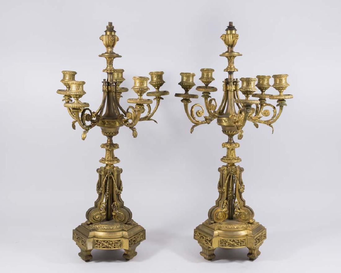 Pair Louis XVI Style Ormolu 7-Light Candelabra (1 of 5)