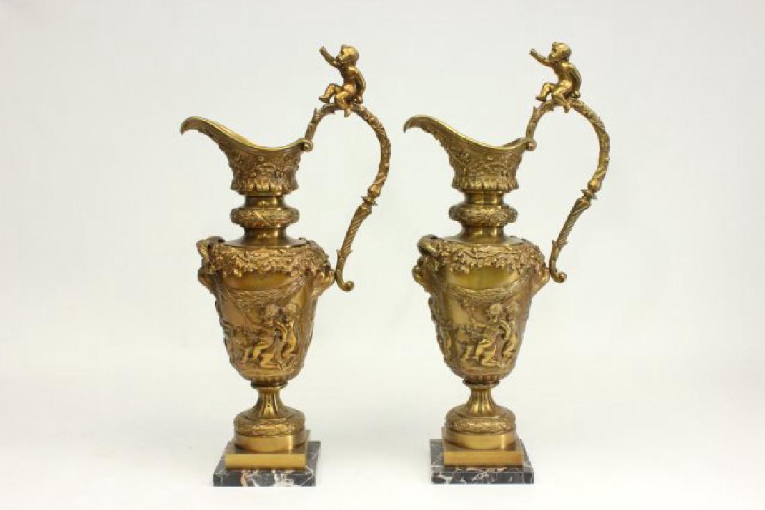 Pair Neoclassic Style Bronze Ormolu Ewers (1 of 10)